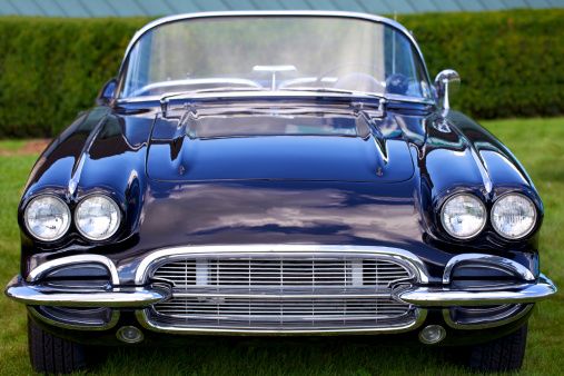 Black vintage corvette.