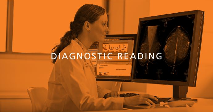 radiologist reading an image