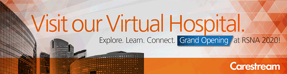 Banner of "Visit our virtual hospital" at RSNA 2020.