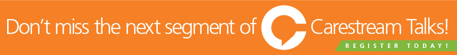 Banner for Carestream talks! Registration access included.