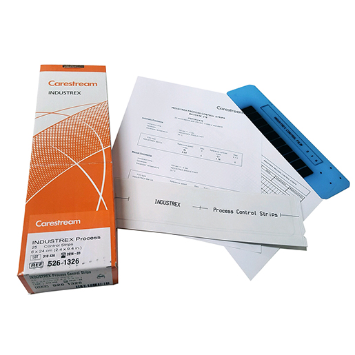 Industrex Preexposed Process Control Strips Readypack (2) without Lead Foil - 25 Sheet (2.4x9.4 in, 6x24 cm)